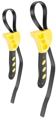 Llave de Cinta Antideslizante de 520 mm y 620 mm, Ajustable para Filtros de Aceite, Cabezales de Ducha, Tubos - Universal (Amarillo)