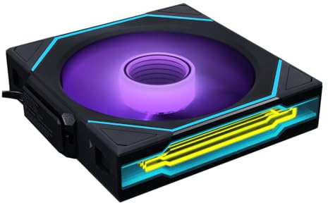 Lian Li UNI Fan SL-Infinity 12RSLIN1W1B Wireless Fans with 2.4GHz Wireless Signal Control Double Infinity Mirror in Garland Design Without Controller - Black (Pack of 120)