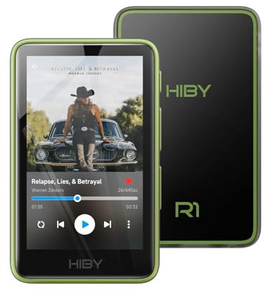 HiBy R1 HiFi MP3 Player with Bluetooth 5.1 Tidal Qobuz DSD 256 native Lossless Music Player with Touchscreen/Hi Res Audio Certified/MSEB Tuning/2TB Expanded Memory