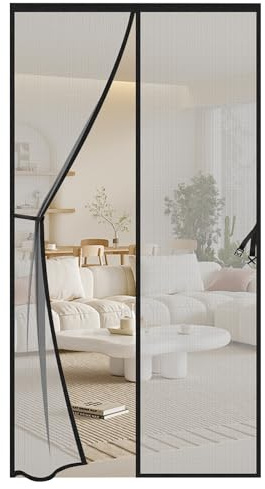 WANDGU Zanzariera magnetica per porta: 100 x 210 cm, zanzariera per porta del balcone, senza foratura, zanzariera per balcone, protezione dagli insetti, per soggiorno, porta della terrazza (nero)