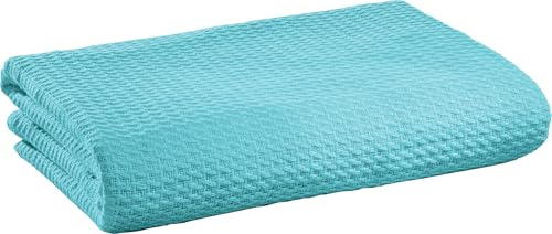 Erwin Müller Sommerdecke, Baumwolldecke eisblau Größe 100x150 cm - luftig-leicht, weiche Qualität, sehr angenehm - 100% Baumwolle
