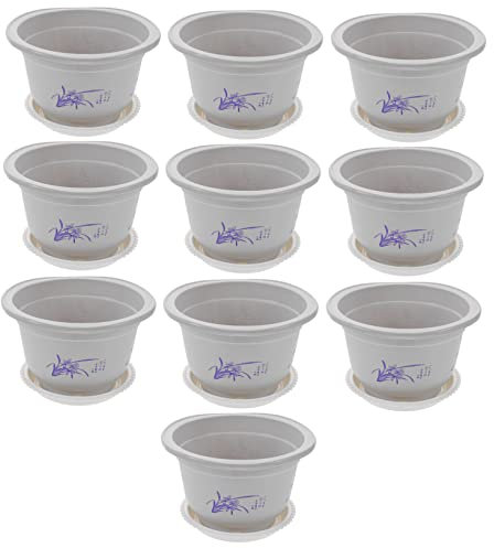 ifundom 10 Stück Verdickter Blumentopf Blumenpflanzentöpfe süße Pflanzentöpfe Töpfe für Pflanzen Anlage zimmerpflanzen dekorativer Pflanzer Kinderzimmer Töpfe Plastik Weiß