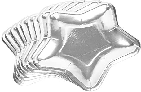 Sarngk Platos desechables dorados con forma de estrella, 30 unidades, para accesorios de vajilla, color plateado