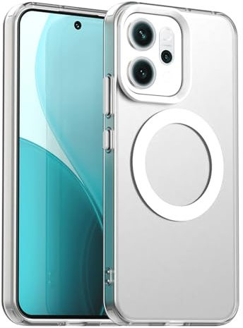 ILING Funda para OPPO Reno 14 5G (Reno14 5G), Compatible con Carga Magnética, Ultradelgado Mate Translúcido Antigolpes Rígido PC Carcasa, Suave Silicona TPU Bumper Cubierta (Blanco)