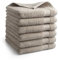 DoubleDry Premium Handtücher Set - 6 Stück 50 X 100 cm Baumwolle - 500 g/m² - Weich & Saugstark - Handtuch Badetuch badehandtücher für Bad und Dusche (Taupe)