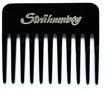 Strähnenboy Lockenkamm handgemacht Schwarz 9 cm 11 Zinken Strähnenkamm Afrokamm grobe Zahnung (9 bl)