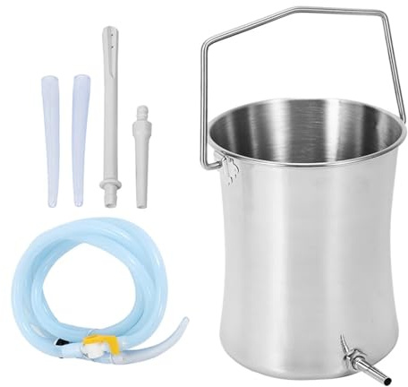 Practical Stainless Steel Bowel Irrigation Systems Large Capacity Colon Cleansing Set for Home and Clinical Use Constipations Bucket