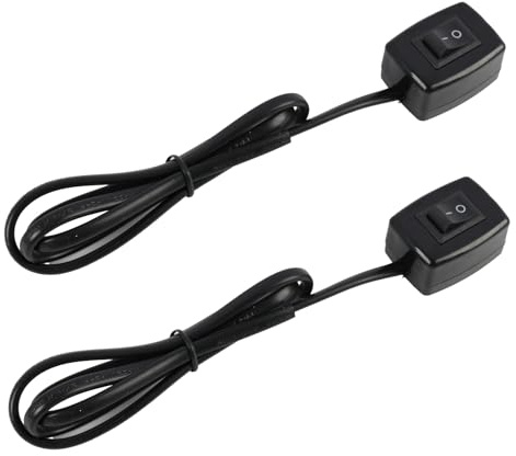 2 Piezas Interruptores Basculante 12V con Parte Trasera Autoadhesivo, Interruptor 3A 12V/24V, con Cable de 75cm, Interruptor de Palanca para Electrónica, Control de Dispositivos, Encendido/Apagado