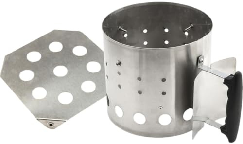 POPETPOP Rust-proof Stainless Steel Charcoal Chimney Starter with Heat-resistant Handle for Barbecues and Pizza Ovens, Efficient Bbq Fire Starting Tool for Outdoor Grill Cooking