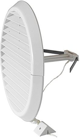 La Ventilazione DFR160X Griglia di Ventilazione in Plastica Pieghevole, Bianco, diametro 186 mm