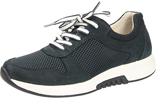 Gabor Damenschuhe 86.946.46 Damen Schnürhalbschuhe, Sneaker, Sommerschuhe, Optifit- Wechselfußbett Blau (Nightblue), UK 5