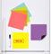 CKB LTD Pack of 6 Coloured Squares Magnetic Whiteboards that stick to your fridge Dry Wipe Planner Magnet Signage Sheet With Marker & Pen Colourful Kitchen Notice Large Daily Menu Shopping To Do List