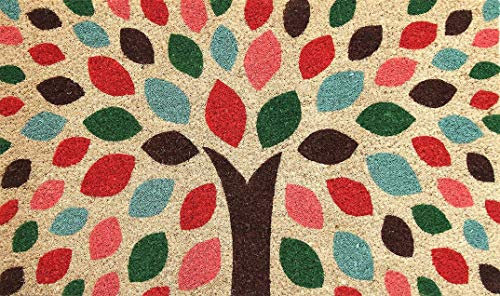 Coco&Coir Everything in a nutshell Premium kokos Fußmatte | Kokosnussmatte mit rutschfestem PVC | Fußwischer für den Eingangsbereich | für den Außen- und Innenbereich | 45 x 75 cm | Zen Tree