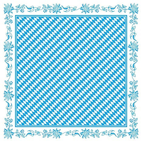 Mank GmbH Tischdecken aus Airlaid, Mitteldecken 80 x 80 cm, Einmal Tischdecke für Gastronomie, 20 Stück Oktoberfest Bayern Blau