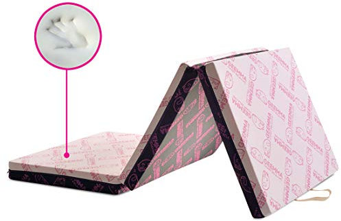 Colchón tipo futón de espuma viscoelástica, 90 x 200 cm, plegable, 10 cm de altura, convertible en un cómodo asiento Tejido hipoalergénico, extraíble y lavable.