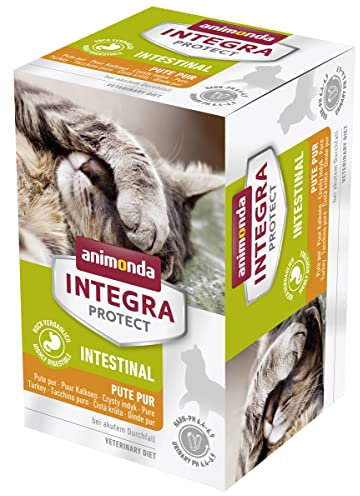 animonda Integra Protect gatto intestinale, cibo per gatti, cibo umido per diarrea o vomito, tacchino puro, 6 x 100 g