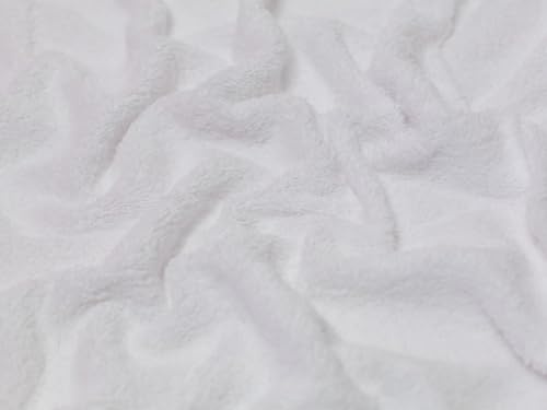 Minerva Crafts Baumwoll-Frotteestoff, weiß, Meterware