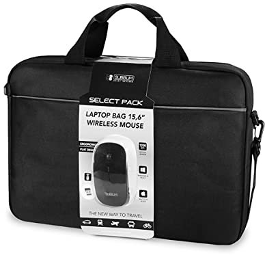 SUBBLIM Maletín Ordenador 15.6 + Ratón Inalámbrico Select Pack Cinta Trolley Bolsillo Exterior Ratón Moderno Ergonómico