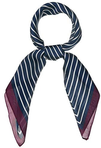sourcing map 70cm Femmes À rayures Impression Foulards Carrés Foulard Bandeau Bandeau Bleu marin 70 * 70 cm / 27,56 * 27,56 pouces (L * W)