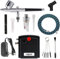 SAGUD Mini Airbrush Kit with Portable Air Compressor, Dual Action Air Brushes, Gravity Feed, Painting, Cake Decoration, Hobby, Crafts, Tattoo, Cleaning Kit