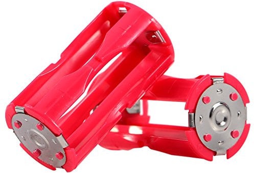 PUSOKEI AAA Battery Holder 1.89 x 0.98inch Red Battery Holder Case Box 4Pcs 4AAA to C Size Cylindrical Battery Holder Converter for 1 AAA,2 AAA, 3 AAA, 4 AAA