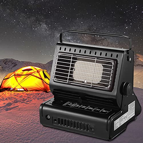 Yinleader Chauffage au gaz en céramique pour tente d'extérieur RV Camping Brûleur en céramique (noir)