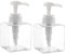 Yalbdopo 2 unidades de 250 ml 241 ml dispensador de bomba vacía botella de plástico rellenable loción bomba, champú lavado corporal ducha soporte cuadrado contenedor de almacenamiento artículos de