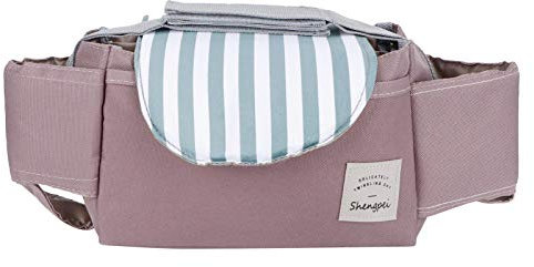 Alvinlite Kinderwagen Organizer Tasche Kinderwagen Hängetasche Trolley Aufbewahrungstasche für das Geschäft Schlüssel Telefone Brieftaschen Flaschen(Dunkelbraun)