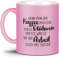 Glitzertasse mit Spruch - Kaffee durch Glühwein ersetzen - Weihnachts-Tasse, Weihnachts Geschenk Familie, Freunde, Glitter, Weihnachten - Hochwertige Keramik, Rosa, 300 ml