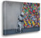 Giallobus - Gemälde - Banksy - Kind öffnet den Vorhang - Premium Loom Canvas mit hoher Dicke - 50x35 - Bereit zum Aufhängen - Moderne Gemälde für zu Hause