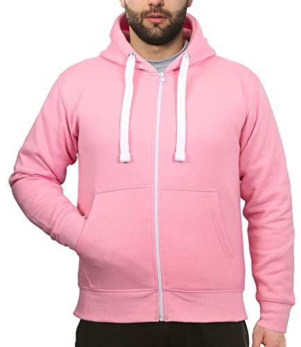 A2Z Mens Fleece Plain Zipper Sweatshirt Hooded Safety Zipper Long Sleeve S/M/L/XL/XXL/3XL/4XL