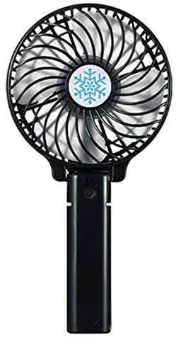 DUTTY Mini ventilador portátil, batería recargable 2000mah, vida útil de la batería de 3-8 horas. Bajo ruido, carga usb, portátil, plegable en ventilador de Mesa (Black)