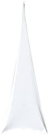 WedDecor 1pc White Tripod Speaker Stand Cover Stretchable Fabric 360 Degree Coverage Three-Sided DJ Accessory for Weddings, Banquets, Parties, Events, Birthday