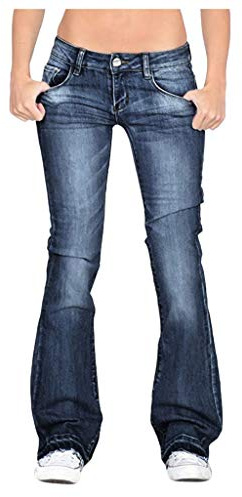 Damen Schlaghosen Jeanshose lang Stretch Skinny Schlagjeans Schlag Weite Jeanshosen Weites Bein Denim Hose Hüftjeans Hüfthose Hosen