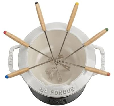 STAUB - Service A Fondue en Fonte 20 CM Truffe Blanche