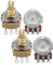 FLEOR Lange Messingschaft-Kontrolltöpfe A500K+B500K Potentiometer-Set 24 Spline Split Shaft D3/8 für E-Gitarren-Lautstärkeregelung (Set mit 2A2B)