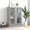 Homvdxl Floor Display Cabinet, 3-Tier Tall Bookshelf with Glass Doors 3 Cube Shelves, Bookcase Sideboard Cabinet for Bedroom, Living Room, Kitchen, Home Office (Grey+Oak)