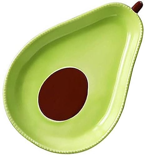 FoOhy 1 x Avocado-Keramik-Teller, ein Obst-förmiger Speiseteller, geeignet für Familien