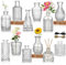 TAVADA Jarrones Pequeños de Cristal, 12 Mini Jarrones, Decorativos Vintage, Centros de Mesa para Flores, Decoración del Hogar, Salón y Boda