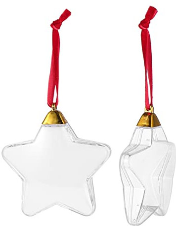 Amosfun 6st Weihnachtsbaum-anhänger Christbaumschmuck Weihnachtsdekorationen Füllbares Kugelornament Aus Kunststoff Hängen Weihnachten Baum Ornament Christbaumkugel