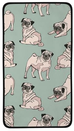 BeNtli Handtücher, Korallen-Samt-Handtücher, Badezimmer-Handtuch, 40,6 x 71,1 cm, für Swim Spa Gym, Mops-Hunde sitzend