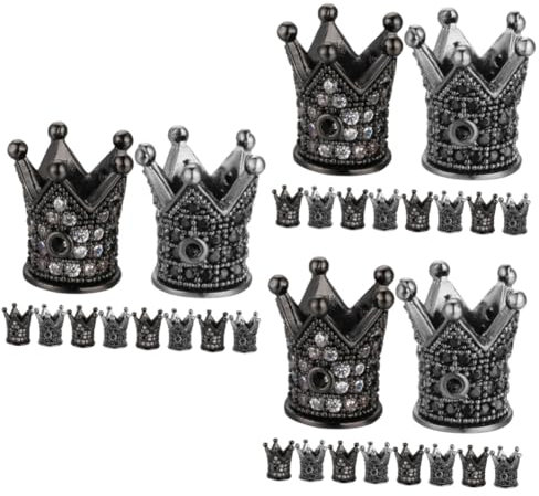 STOBOK 30 Stk Kronenperlen Perlen zum Basteln Handschmuck eine Halskette Strassschmuck Schmuck Kronen Perlen DIY-Abstandsperlen Jahrgang Perlenanhänger leer Armband Verstreute Perlen