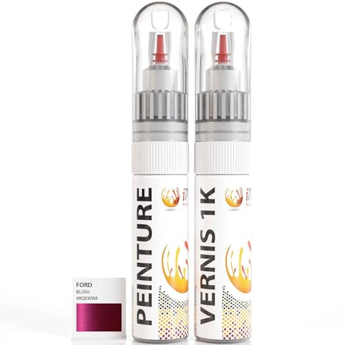 ipixline Kit Retouche Peinture Carrosserie Voiture - Stylo Correcteur Peinture Auto 30 ml, Vernis Brillant 1k 30 ml - Compatible avec Ford - Blush 9RQEWWA