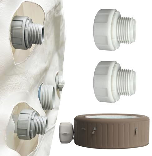 Generic Ley Z Spa Lazy Spa - Chorros de burbujas inflables portátiles al aire libre, bañera de calor, 2 accesorios de conector de tubo de bomba de agua B/C, blanco, IE-44