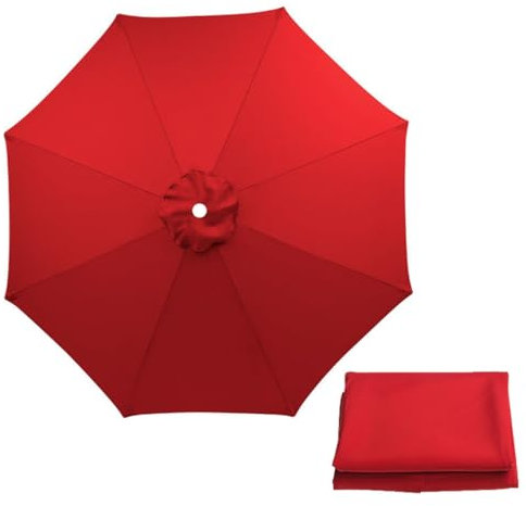 Housse de Rechange pour Parasol de Jardin 7,5F 9 Pieds 10 Pieds, Couverture Supérieure de Remplacement de Parapluie de Cour avec 6 Nervures/8 Nervures, Housses En Tissu pour Parasol de Marché