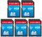 INDMEM SD Card 4GB SDHC Class 4 Flash Memory Card 4 GB Camera Cards 5 Packs
