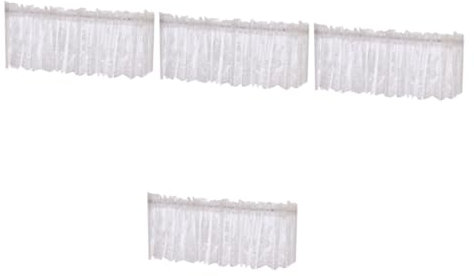 STOBAZA 4pezzi Corta Pizzo Bianco Leggera e Semitrasparente Per Cucina Balcone e Camere Da Letto Con Design Ventilato e Facile Installazione