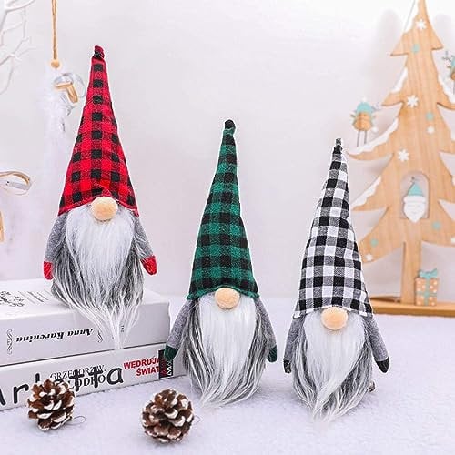 Gnomes Christmas Decorations 3PC Handmade Santa Scandinavian Tomte Plush Gnom, Home Tabletop Ornaments Christmas Gnome Decor for Home Decor Gift