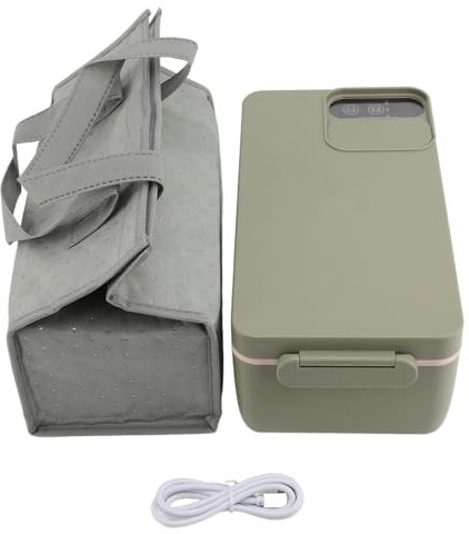 Qcwwy Elektrische Lunchbox, 1 L, Tragbarer Lebensmittelerhitzer, Lebensmittelwärmer, Elektrische Heizung, Lunchbox, Lunchbox, Lunch-Aufbewahrungs-Caddy, Lunch-Container für