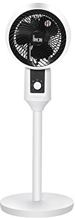 HOMCOM Ventilador de pie 45 W Ventilador circulador de 3 etapas, 70° de oscilación ajustable, ventilador portátil y ligero, para dormitorio, casa u oficina, blanco y negro